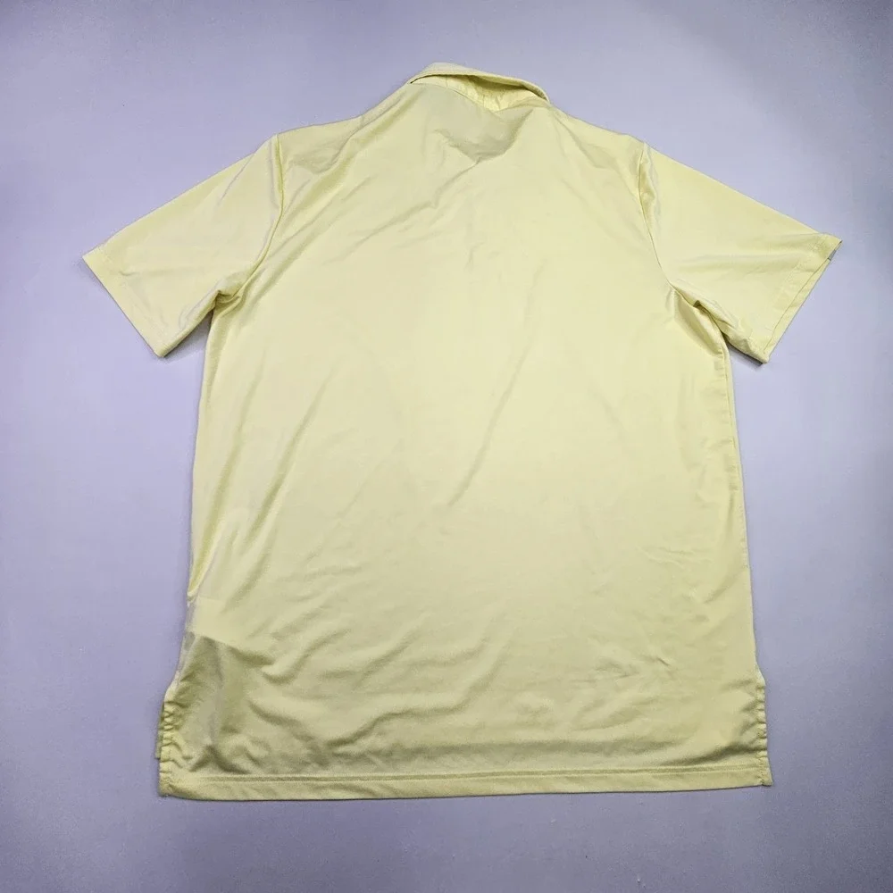 RLX Ralph Lauren Polo Shirt Men's Large Yellow Performance Golf Short Sleeve